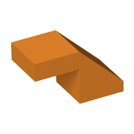 Lego kostka (kostička) 2x1 sklon úhel 45° hladká, oranžová (6181314)